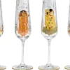 4 Sektgläser im Set, nach Gustav Klimt