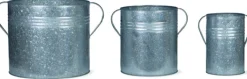 3er-Set Pflanztöpfe aus verzinktem Stahl