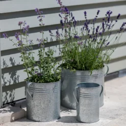 3er-Set Pflanztöpfe aus verzinktem Stahl