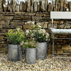 3er-Set Pflanztöpfe aus verzinktem Stahl