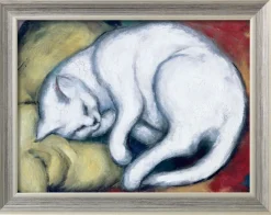 Franz Marc: Bild »Die weiße Katze« (Kater auf gelbem Kissen) (1912),