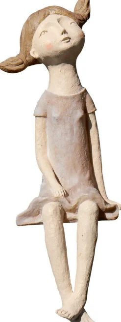 Gartenskulpturen »Kantenhocker-Mädchen«