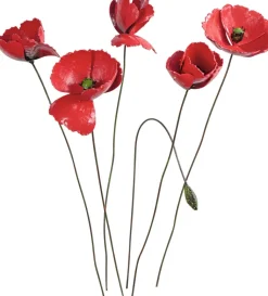 Gartenstecker Blumenset »Roter Mohn«