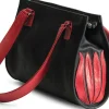 Linde Van der Poel: ​ Handtasche »Black and Red Tulip«