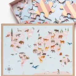Puzzle »Tierweltkarte«