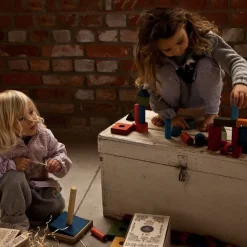 Regenbogen Holzbausteine - 63 Stück