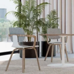 Stuhl »com 66« Weiß, aus Formvlies und Eiche