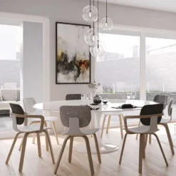 Stuhl »com 66« Weiß, aus Formvlies und Eiche