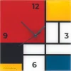 Wanduhr nach Mondrian »Komposition in Rot, Blau, Gelb und Schwarz«
