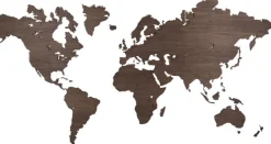 Weltkarte aus Nussbaum